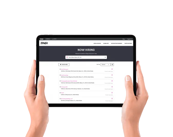Job board page on a iPad